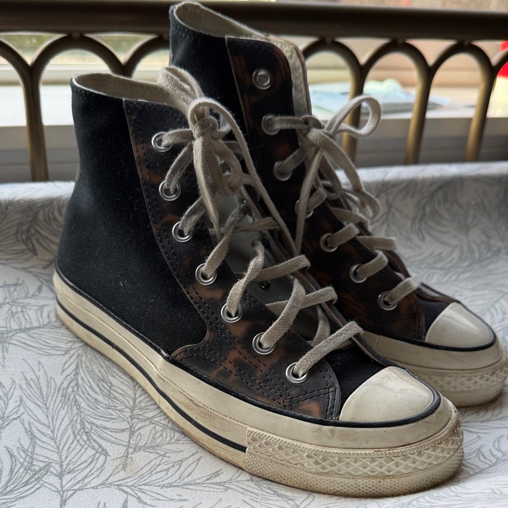 Converse Black and Brown High-Top Sneakers - Picture 2 of 9